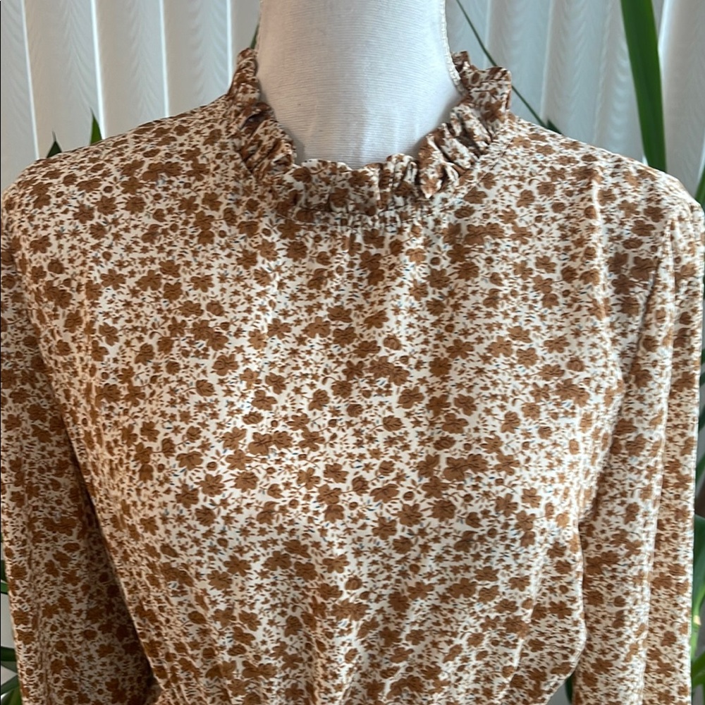 NWOT SHEIN MIDI Floral Long Sleeve Dress SIZE M - Picture 3 of 6